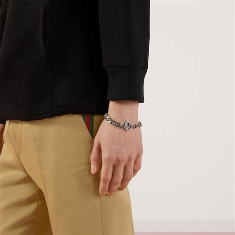 interlocking g charm gucci|925 Sterling Silver Interlocking G Bracelet .